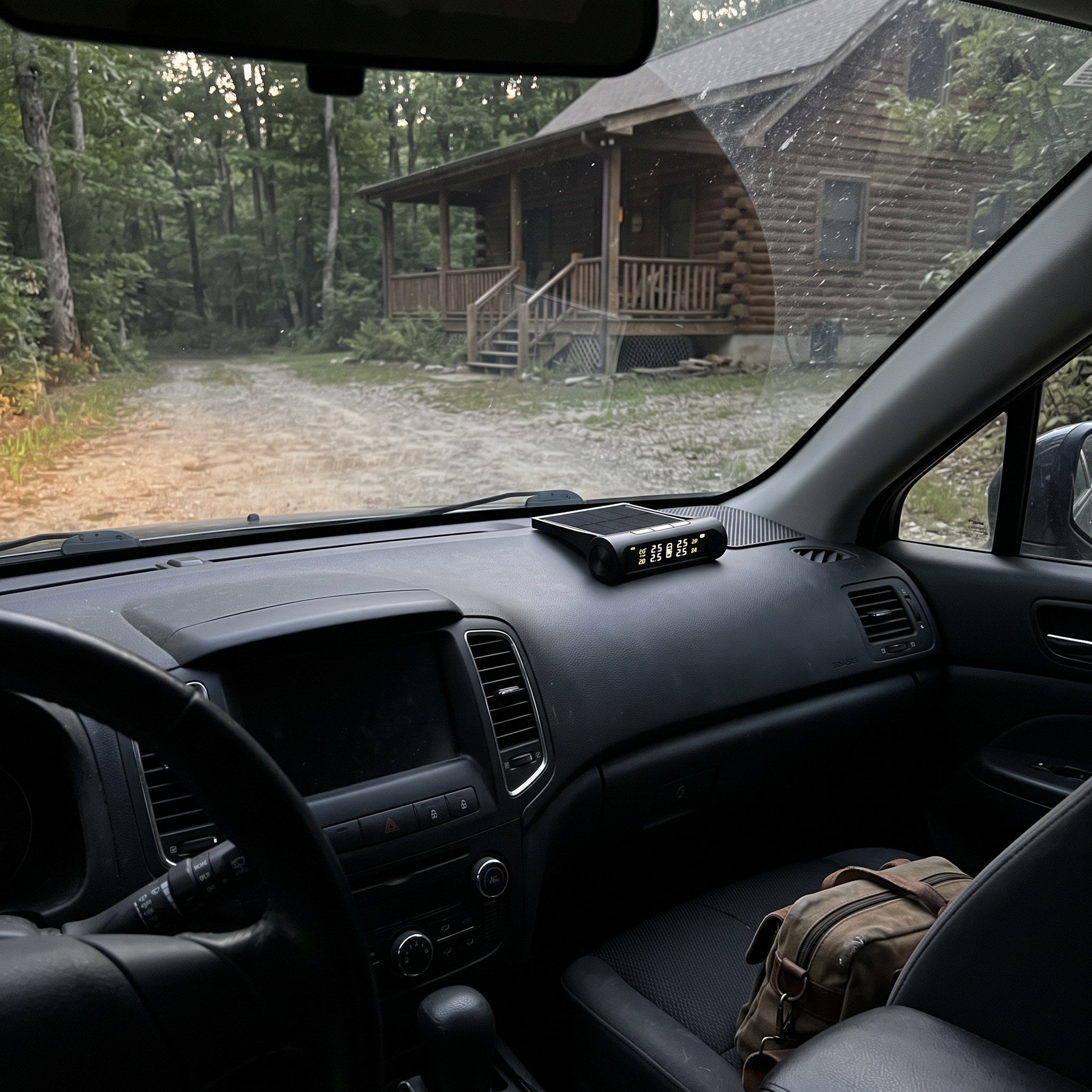 Roadstead solar monitor in everyday car and road-trip use scene 11